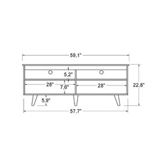 Gray Schaeffer TV Stand for TVs up to 65" Four Open Compartments Atop Splayed Legs