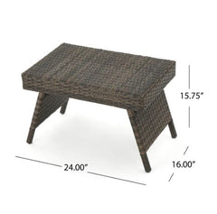 Outdoor Wicker Adjustable Folding Table - Brown Great Addition to your Patio Decor with this Outdoor Folding Wicker Table