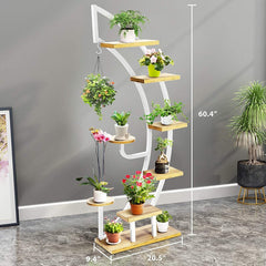 Multi-Tiered Plant Stand Delicate Plant Stand, its Unique Half-Moon Shape will Become your Home or Garden Decor