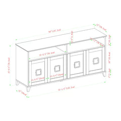 Birch Eddahbi TV Stand for TVs up to 65" 4 Doors with Soft Close Hinges Adjustable Center Support Foot