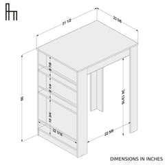 Bar Table with Wine Storage Bring to your home the Boahaus Cambridge Stylish Bar