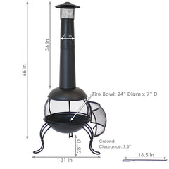 Outdoor with Rain Cap Steel Wood Burning Chiminea Bring Culture and Warmth to the Patio or Backyard with this Outdoor Wood-Burning Chiminea Fire Pit