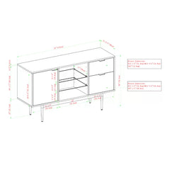 Dark Walnut Rakestraw 52'' Wide 2 Drawer Buffet Table