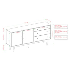 Walnut Rowan TV Stand for TVs up to 85" Solid Manufactured Wood