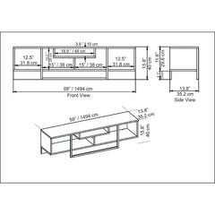 Walnut Karon TV Stand for TVs up to 65" Two Open Shelves Perfect for Organize