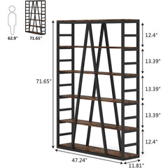 Bookshelf Tall Bookcase, Modern Open Bookshelves Open Shelves Design Maximizes the Open Space Feel,5-Layer