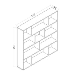 Anthracite/Oak 57.1'' H x 57.1'' W Geometric Bookcase