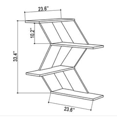 Geometric 4-tier Zig-zag Wall Corner Shelf - 33.46'' H x 23.62'' W x 23.62'' D - Blue