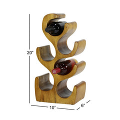 Solid Wood Tabletop Wine Bottle Rack in Brown Display and Organize your Wine Bottles