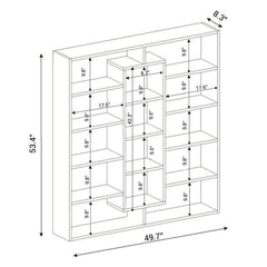 Ample Bookcase - White/Walnut Great for Living Room, Dining Room, Entryway Bedroom, Perfect for Any Room