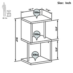 28.94'' H x 15.75'' W Geometric Bookcase Open Shelves are Easy to Access and Great for Displaying