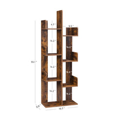 54.99'' H x 19.64'' W Geometric Bookcase Tree-Shaped Shelf