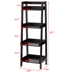 Espresso 14.69'' W x 42.7'' H x 11.42'' D Free-Standing Bathroom Shelves