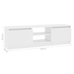 Alcie TV Stand for TVs up to 50" 2 Doors and 2 Open Compartments Perfect for Organize