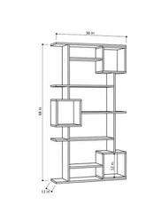 10-shelf Modern Bookcase - Charcoal Grey Open Shelves, Square Space, and Extra Space