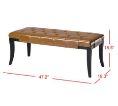 Leather Saddle Bench - 47" x 20" x 18" Add A Touch of Mid-Century, Modern Styling to your Home Decor