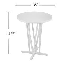 White Bar Height Table Engineered Wood, Acacia Veneer, Rubberwood