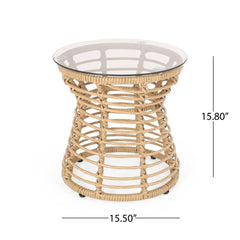 Wicker Side Table 15.50" W x 15.50" L x 15.50" H Unconventional Yet Sleek Look for your Patio Space