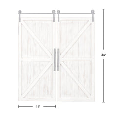 2-pc. Wooden Barn Door Wall Plaque Set - Aged White Bring Home