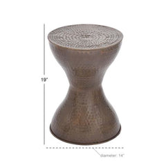 Metal Industrial Accent Table 19 x 14 x 14 - 14 x 14 x 19 - Bronze Add this Tall Accent Table to the Side of your Sofa