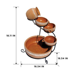 5-Tier Pottery Solar Fountain Elegant Add A Soothing Water Feature to your Backyard or Balcony