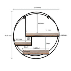 3 Piece Circle Mango Wood Accent Shelf Brings Good Looks and Helpful Storage to your Blank Walls