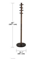 Pillar 15.63'' Wide 8 - Hook Freestanding Coat Rack in Black/Walnut