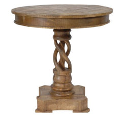 Mango Wood Twist Accent Table - 30" Rnd x 30" H