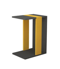 Sydney Modern Side Table - Anthracite & Mustard - 22.44'' H x 11.81'' W x 15.75'' D