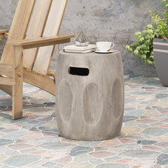 Contemporary Lightweight Concrete Accent Side Table 15.75"W x 15.75"D x 18.00"H Offer An Artful Look for your Outdoor Space with Stunning Aesthetics