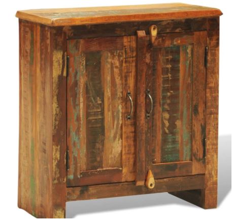 Reclaimed Cabinet Solid Wood with 2 Doors Vintage Antique-Style Offers you Certain Storage Space Perfect for Organize - 25.6"x11.8"x27.6"