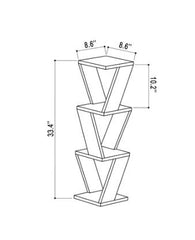 Modern Corner Wall Shelf - 33.46'' H x 8.66'' W x 8.66'' D - White Display in Any Corner