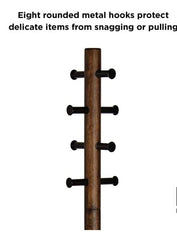 Pillar 15.63'' Wide 8 - Hook Freestanding Coat Rack in Black/Walnut