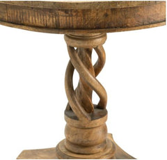 Mango Wood Twist Accent Table - 30" Rnd x 30" H