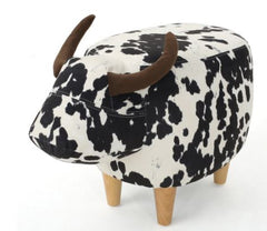 Fabric Cow Ottoman This Whimsical Cow Ottoman is Perfect for Those Looking for a Daring Addition To Their Living Room Durable Birch Wood Legs