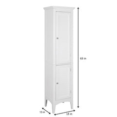 White 15'' W x 63'' H x 13'' D Linen Cabinet 2 Bottom Drawers to Provide A Functional Solution to your Home Storage Needs