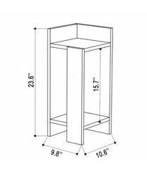 Modern Engineered Wood Nightstand - White  Perfect for Storing Nighttime Needs or for Extra Storage in the Kitchen or Living Room