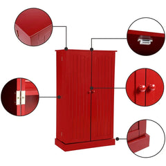 Red 40" Kitchen Pantry Functional Storage Cabinet Perfect for Orgnanize