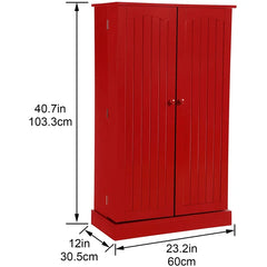 Red 40" Kitchen Pantry Functional Storage Cabinet Perfect for Orgnanize