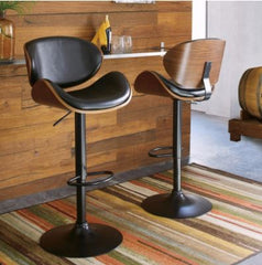 Adjustable Matte Black Bar Stool 360-Degree Swivel and An Armless Design, this Bar Stool Lets you Turn and Move Freely