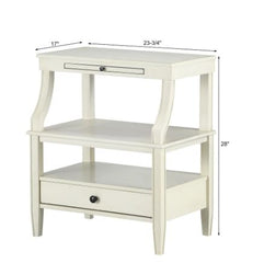 Storage Nightstand Antique White Organize your Nighttime Necessities and More with this Striking Nightstand Two Open Shelves