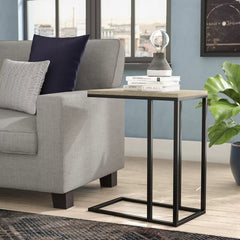 Chesser End Table  Crafted of solid and manufactured wood in a stylish woodgrain finish for a reclaimed look, the tabletop strikes a