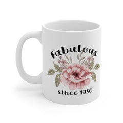 71th Birthday Ideas, 71 Year Old Woman, 71 Year Old Gifts for Women, 71th Birthday Gifts for Her, Fabulous Since 1950 Mug, 71 Yr Old Women