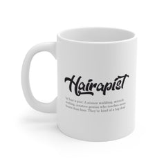 Hairapist Mug | Personalized Coffee Mug for Hairstylist | Birthday Gift for Hair Dresser | Christmas Gift for Friend | White Ceramic Mug