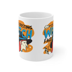 Resting Witch Face Gift for Her - Halloween Gifts - FLAWED - Smooth Printed Design on Both Sides Mug 11oz