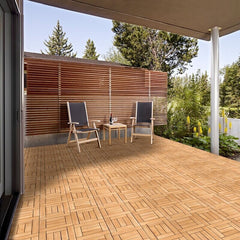 12" x 12" Wood Interlocking Deck Tile They Can be Applied to The Deck, Poolside, Balcony, Gazebo, Greenhouse