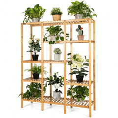 Multifunctional Bamboo Shelf Storage Organizer Rack