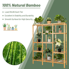 Multifunctional Bamboo Shelf Storage Organizer Rack