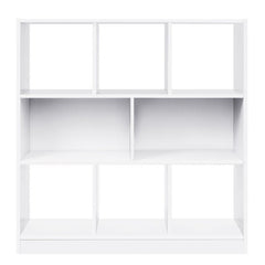 White Bookcase 6 Open Slots and 2 Compartments with Back Panels That you Can Fill Books, Souvenir, and Décor