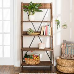 Brown Ladder Bookcase Potted Plants to Laundry Baskets, to Books, There are so Many Ways to Use This Rustic Ladder Bookcase